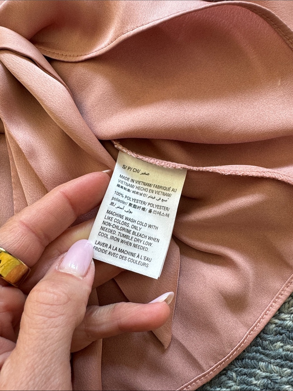 Dusty Rose Tie-Front V-Neck Blouse - Picture 4 of 4